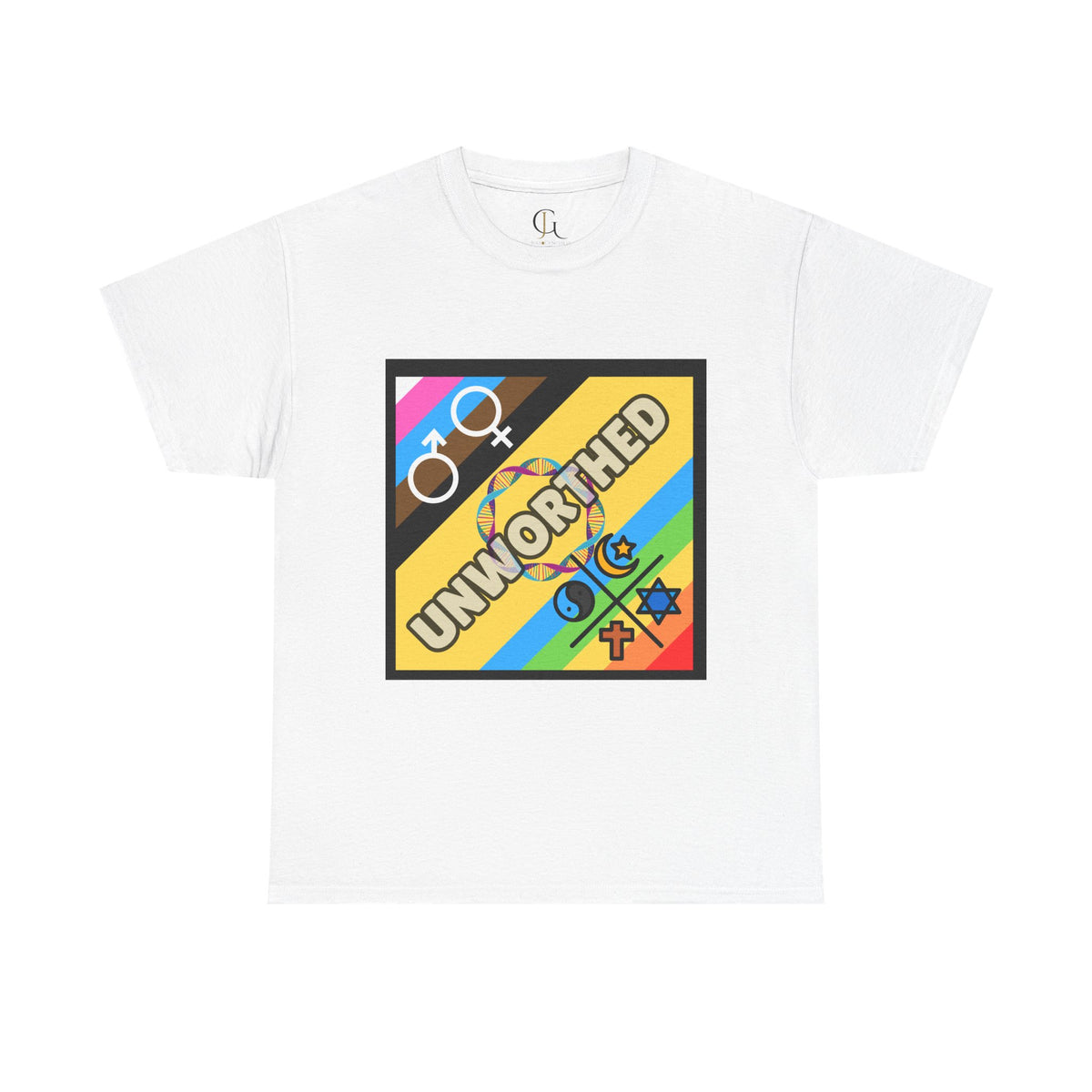 Unisex Heavy Cotton Tee - 'Unworthy' Graphic Shirt for Pride and Self-Expression
