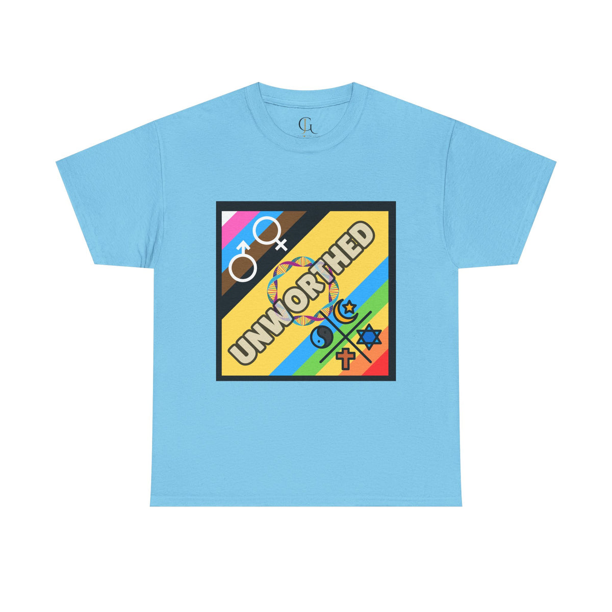 Unisex Heavy Cotton Tee - 'Unworthy' Graphic Shirt for Pride and Self-Expression