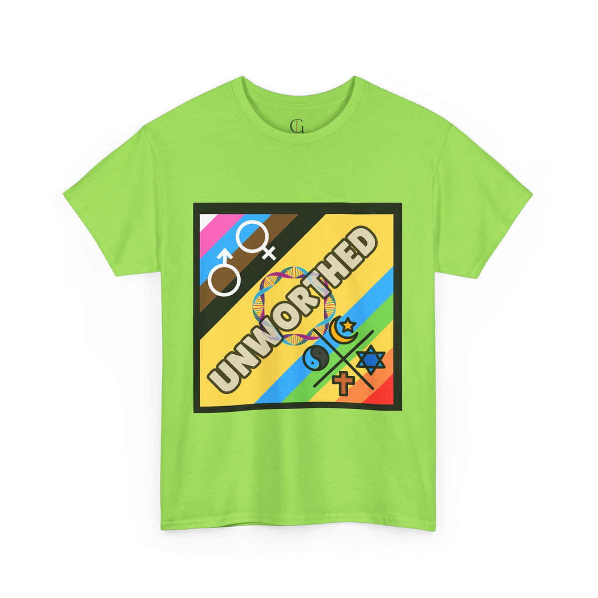 Unisex Heavy Cotton Tee - 'Unworthy' Graphic Shirt for Pride and Self-Expression