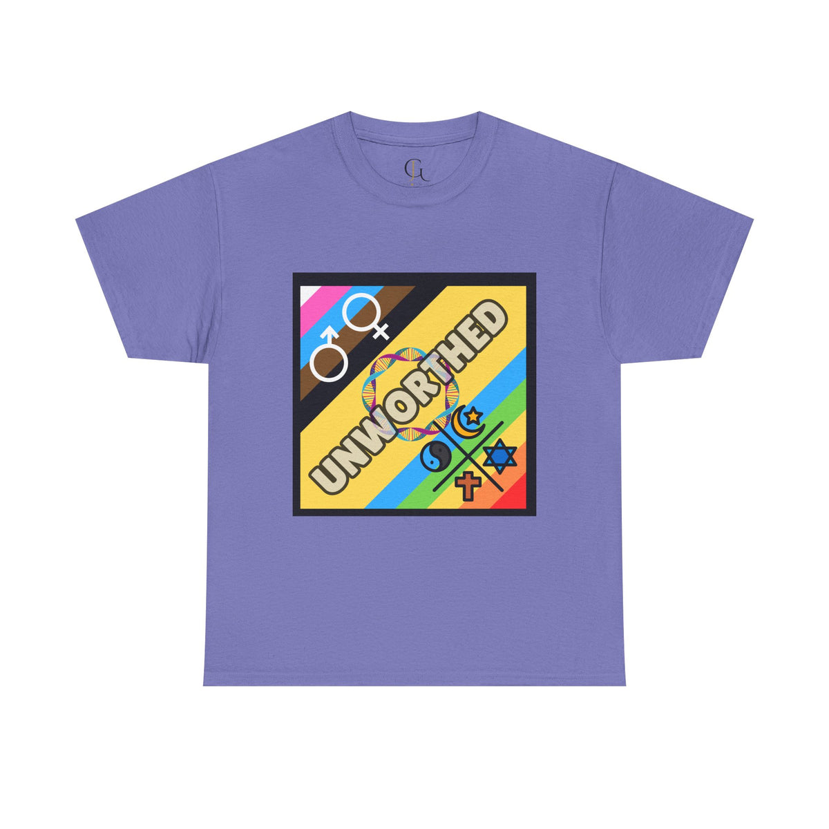 Unisex Heavy Cotton Tee - 'Unworthy' Graphic Shirt for Pride and Self-Expression