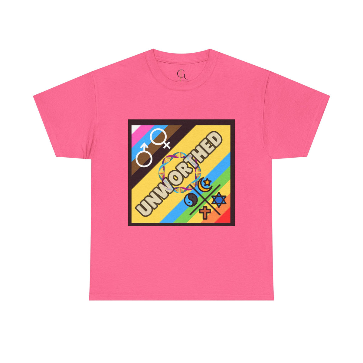 Unisex Heavy Cotton Tee - 'Unworthy' Graphic Shirt for Pride and Self-Expression