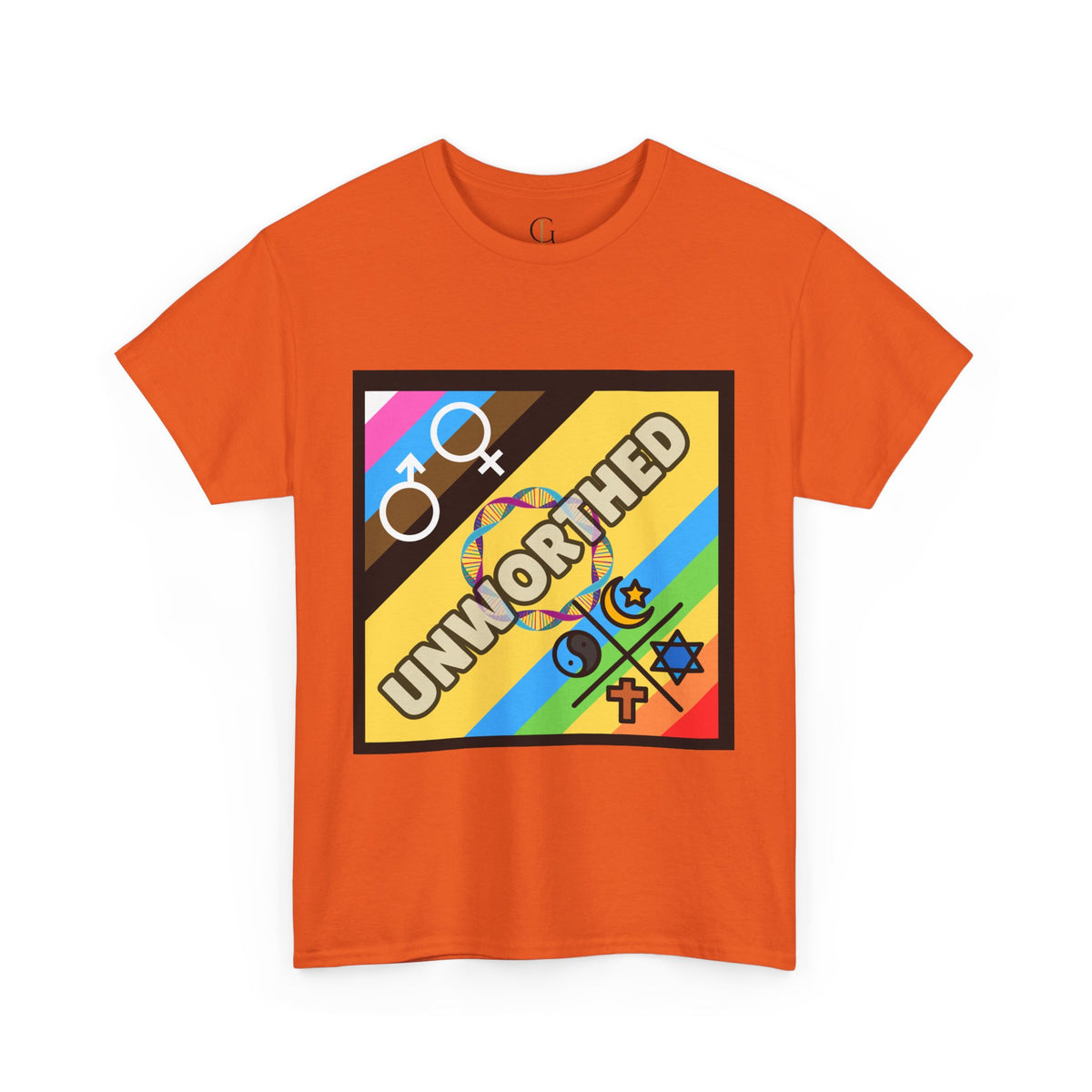 Unisex Heavy Cotton Tee - 'Unworthy' Graphic Shirt for Pride and Self-Expression